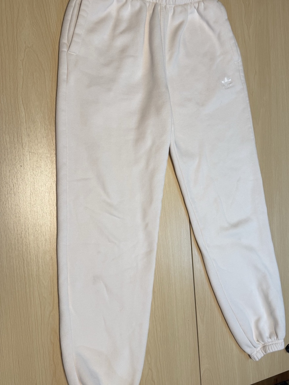XS Adidas Originals Essentials Fleece Joggers Track Pants Cream / Off-White